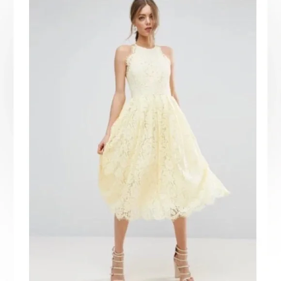 chinese dress ladies Lady Black Tie - Size 2, Giselle Dress - Mustard Lace Dress - Final Sale main image 0